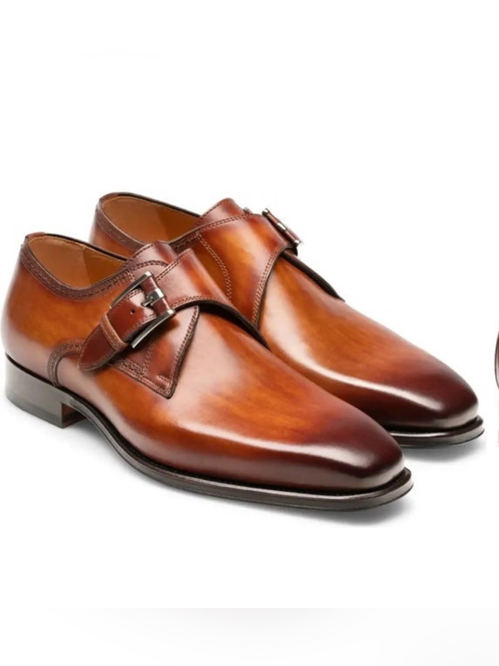 Magnanni Marco II Monk Strap Leather Dress Shoes Cuero Brown Sz 13